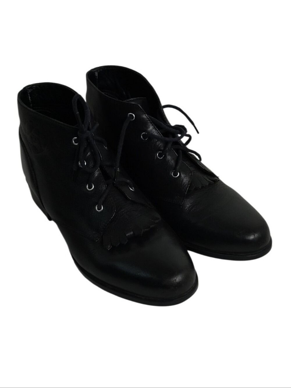 Ariat Leather Lace-Up Kiltie  Ankle Boots Black Advanced Torque Equiped Stablize